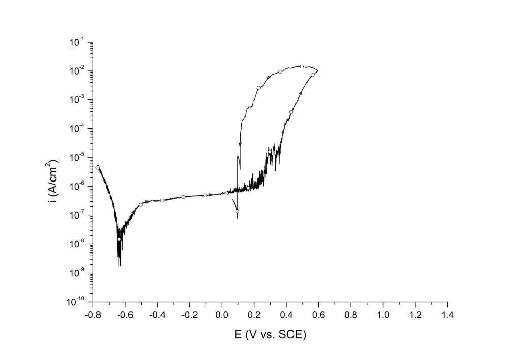 anodic UNS S31603 seawater 