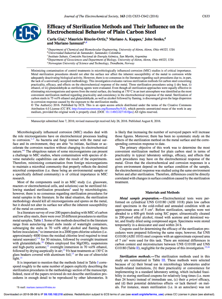 Efficacy of sterilization methods on MIC research